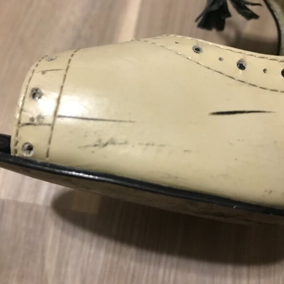 Enzo Angiolini Ladies Cream And Black Patent Leather Shoes Size 7 - Picture 8 of 8